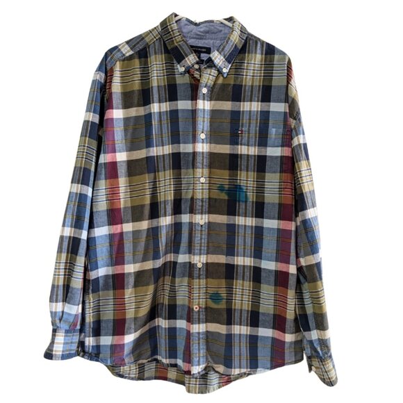 Tommy Hilfiger Men's Button Down Classic Fit Plaid XL Long Sleeve, Project Piece - Picture 1 of 16